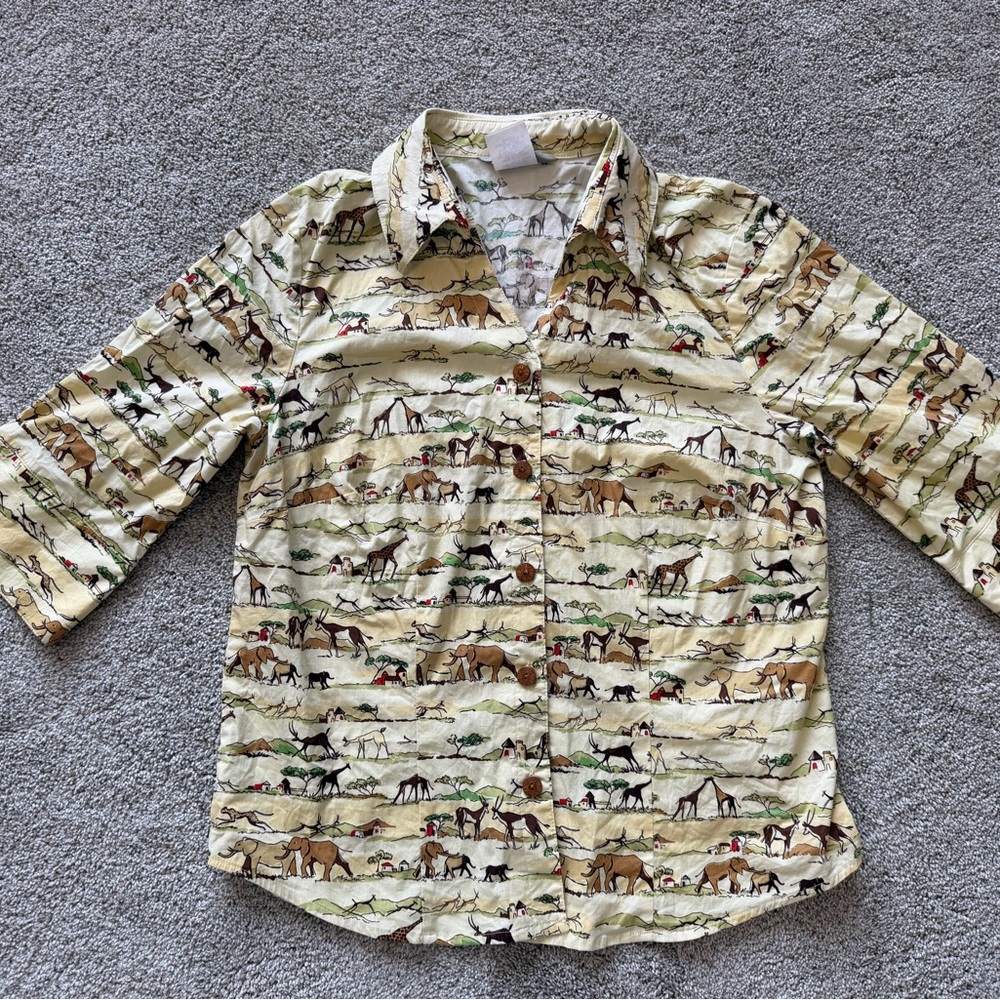 Women’s Vintage Stonebridge Safari Button Up Shirt- Size Large